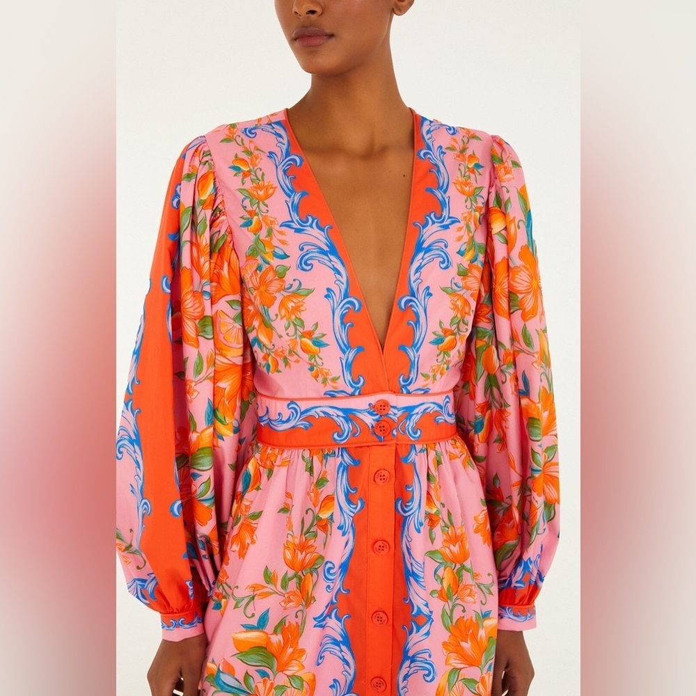 Farm Rio: Orange Sicily Flowers Scarf Mini
Dress - Picture 3 of 10